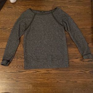 Leonor Faux Leather Trimmed Sweatshirt, Small